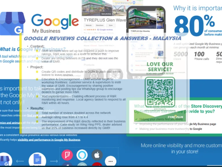 Sample literature given to dealers, making the "why" tangible enough that a tyre shop owner in Kuala Lumpur would act on it.